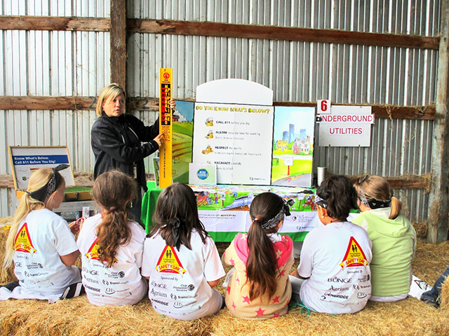 Participants at a Progressive Agriculture Safety Day learn the importance of calling 811 before beginning any digging project, Image by Progressive Agriculture Foundation